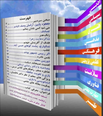 با همکاری دفتر نهاد رهبری اولین نشریه مشترک پردیس های استانی یزد منتشر شد :

نشریه فرهنگیان یزد 2