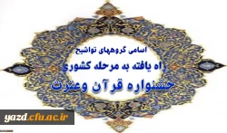 اسامی گروههای تواشیح راه یافته به مرحله کشوری جشنواره قرآن وعترت 2