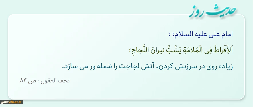 زیاده‏ روى در سرزنش کردن، آتش لجاجت را شعله‏ ور مى ‏سازد.