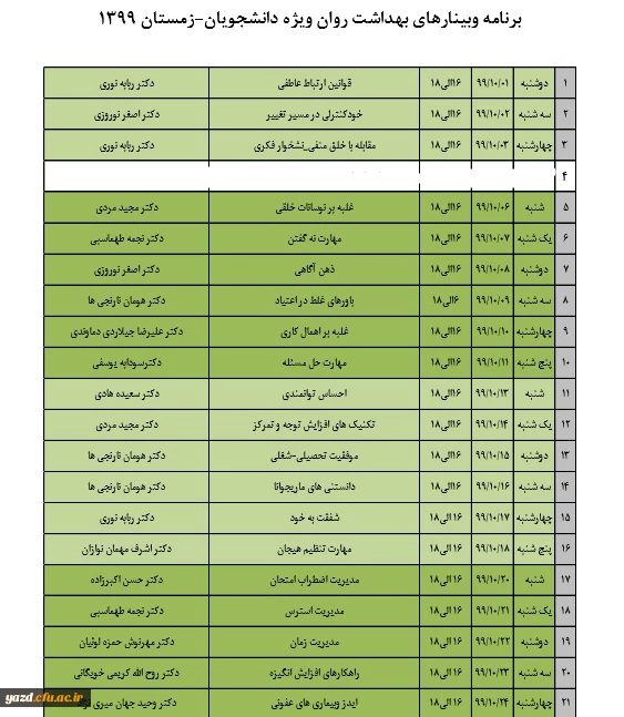 کارگاه آموزشی آنلاین با هدف ارتقاء بهداشت روان 4