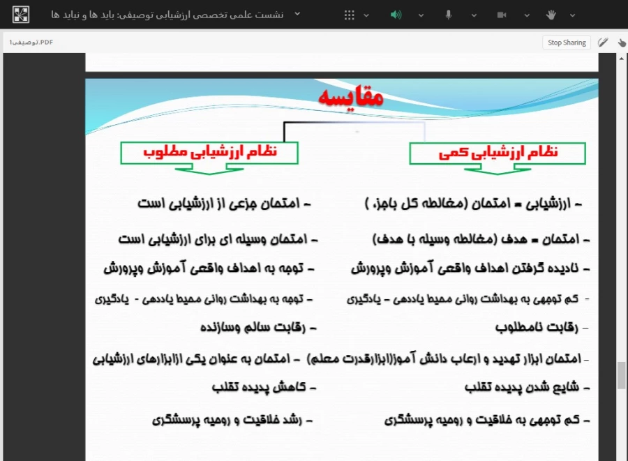 نشست علمی - تخصصی ارزشیابی توصیفی: بایدها و نبایدها  6