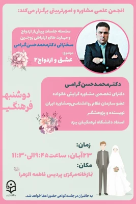 سلسه جلسات پیش از ازدواج و مهارت های ارتباطی زوجین
 3