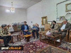 دیدار سرپرست و مدیران دانشگاه فرهنگیان یزد با استاد علی مشاهیری، از پیشکسوتان فاخر استان و رییس اسبق مرکز تربیت معلم شهید پاک نژاد یزد 6